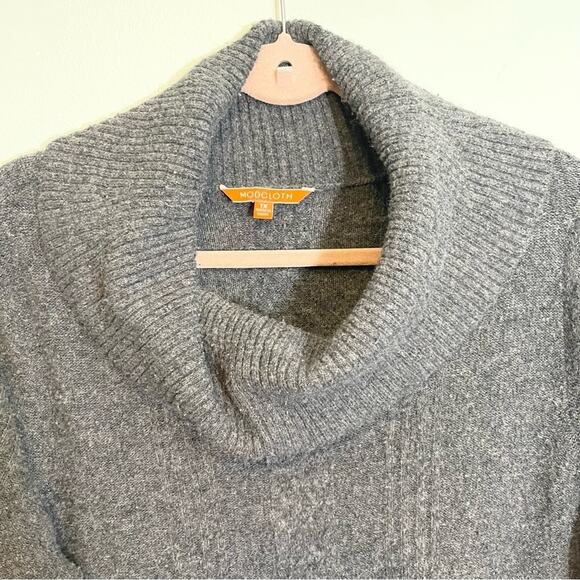 ModCloth Grey Cableknit Cowl Neck Sweater Dress Size 1X - Picture 8 of 16
